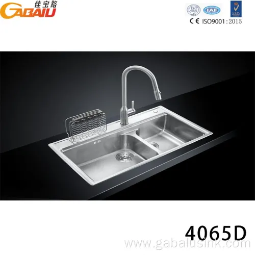 Hot Sale HomeStainless Pressed Two Bowl Kitchen Sink